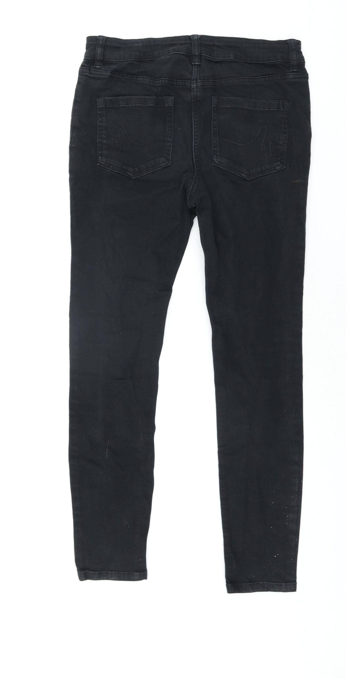 NEXT Womens Black Cotton Skinny Jeans Size 10 L27 in Regular Zip