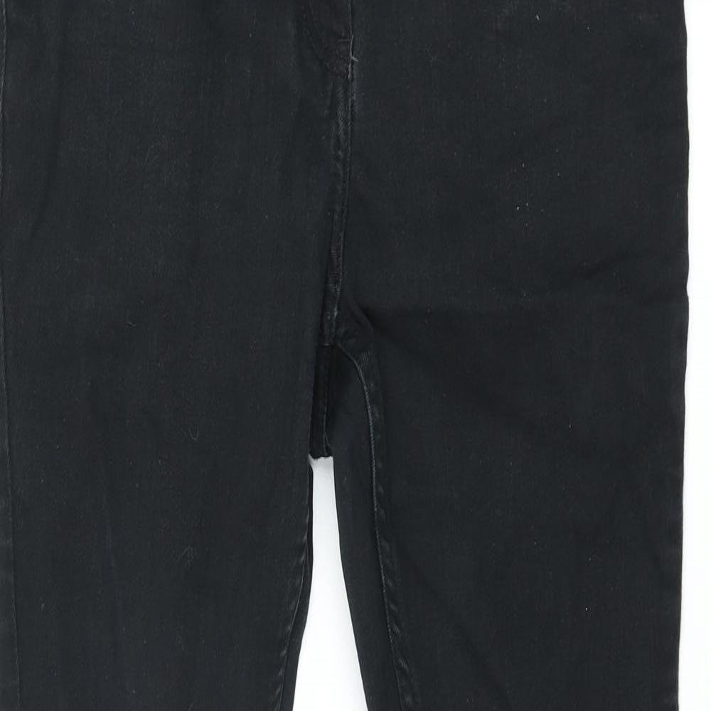 NEXT Womens Black Cotton Skinny Jeans Size 10 L27 in Regular Zip