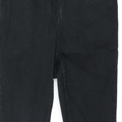 NEXT Womens Black Cotton Skinny Jeans Size 10 L27 in Regular Zip