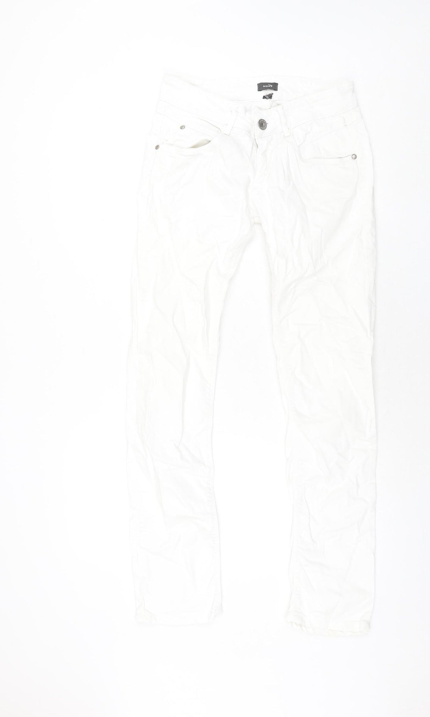 Mexx Womens White Cotton Straight Jeans Size 10 L31 in Regular Zip