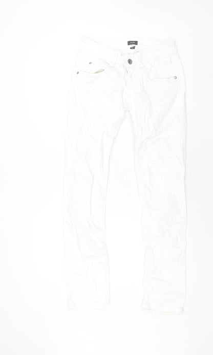 Mexx Womens White Cotton Straight Jeans Size 10 L31 in Regular Zip