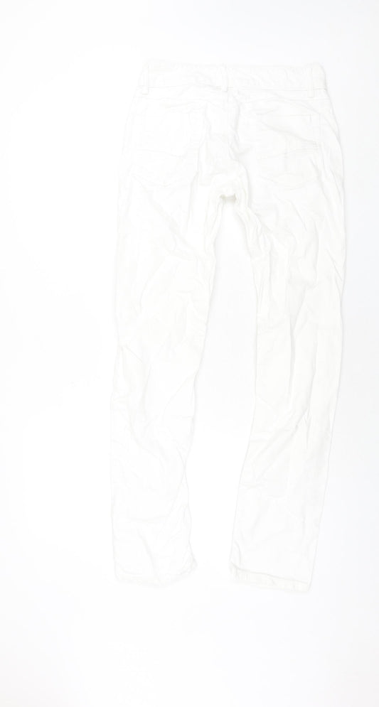 Mexx Womens White Cotton Straight Jeans Size 10 L31 in Regular Zip