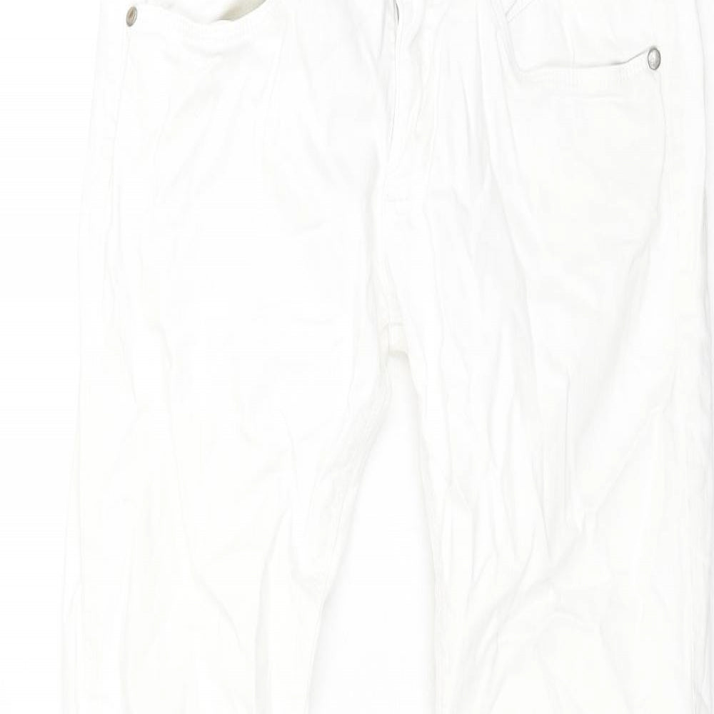 Mexx Womens White Cotton Straight Jeans Size 10 L31 in Regular Zip