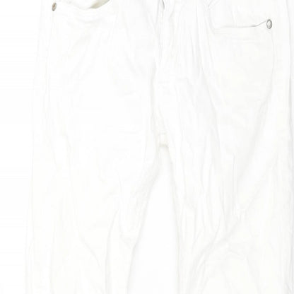 Mexx Womens White Cotton Straight Jeans Size 10 L31 in Regular Zip