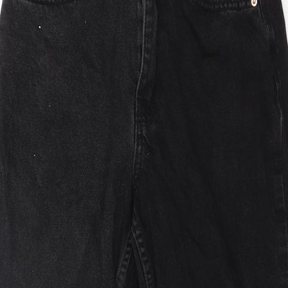 Denim & Co. Womens Black Cotton Tapered Jeans Size 8 L27 in Regular Zip