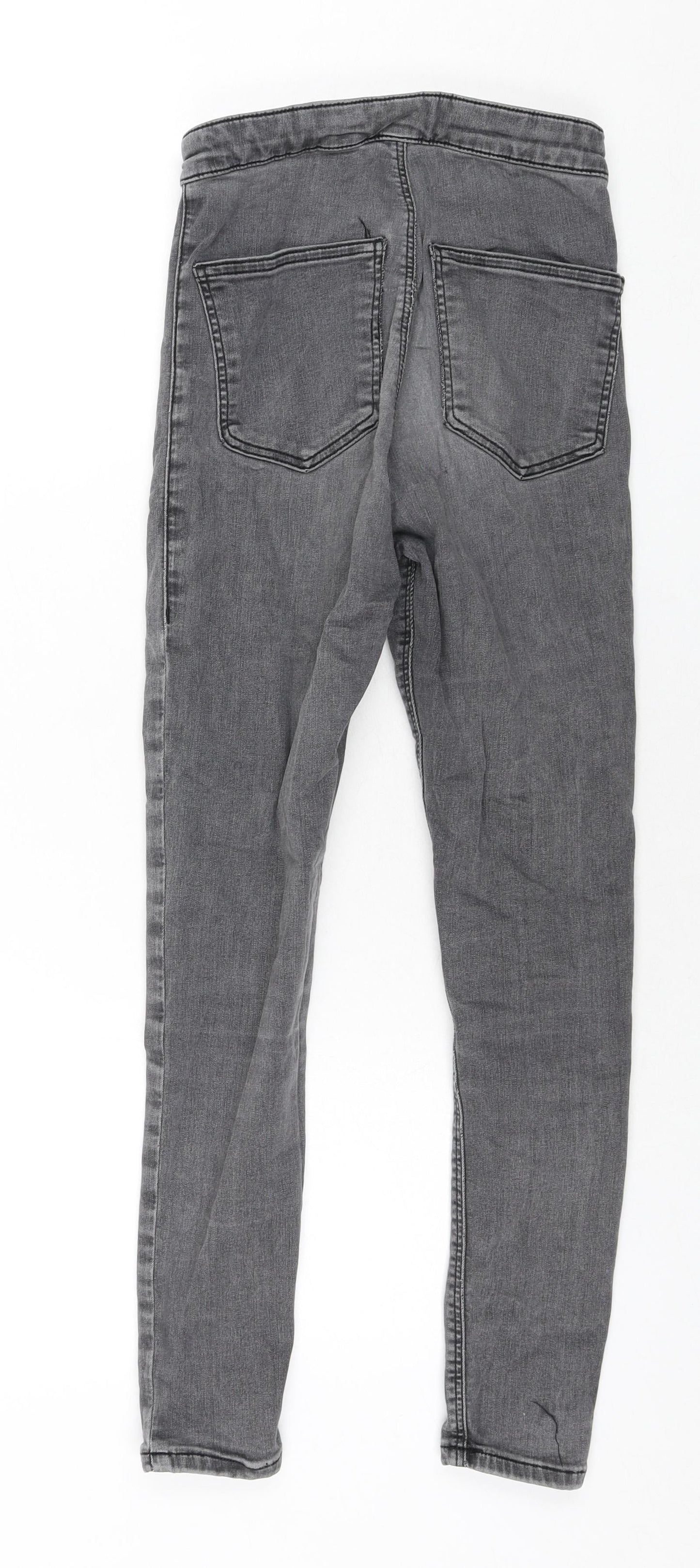 Topshop Womens Grey Cotton Skinny Jeans Size 28 in L30 in Regular Zip