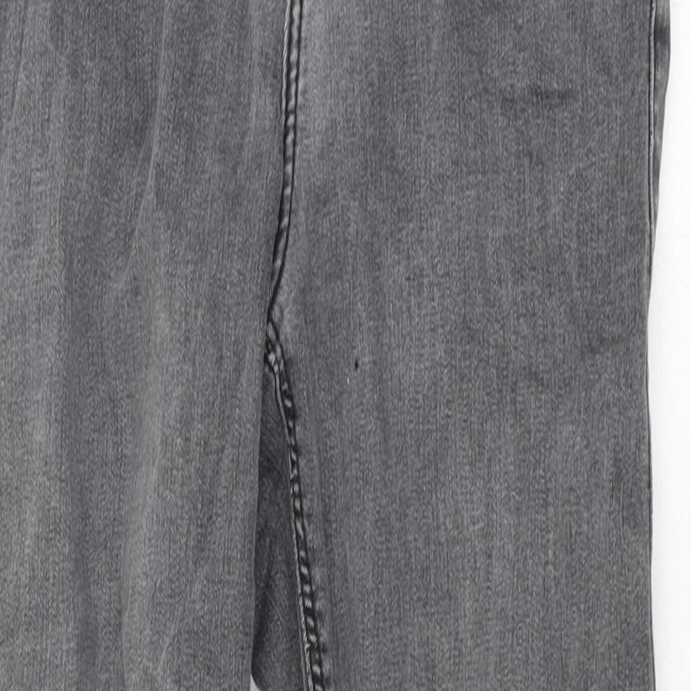 Topshop Womens Grey Cotton Skinny Jeans Size 28 in L30 in Regular Zip