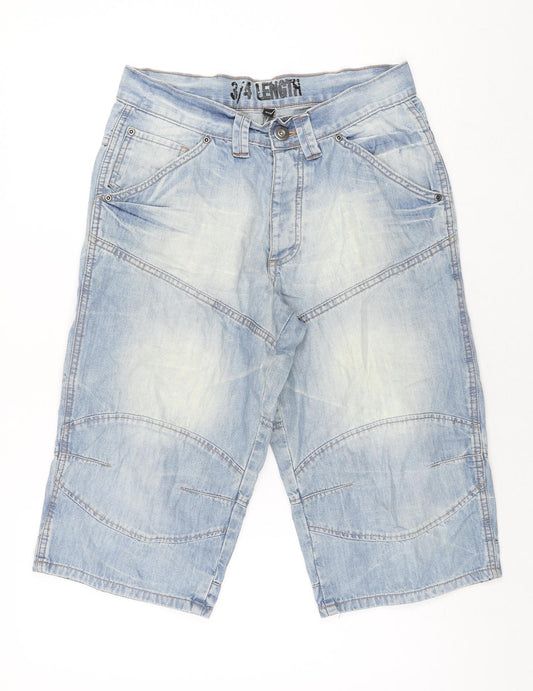 Denim & Co. Mens Blue Cotton Bermuda Shorts Size 34 in L10 in Regular Button