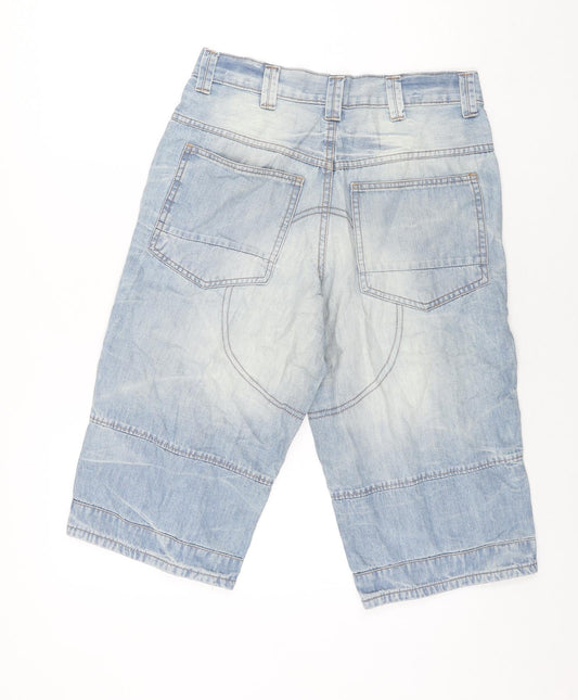 Denim & Co. Mens Blue Cotton Bermuda Shorts Size 34 in L10 in Regular Button