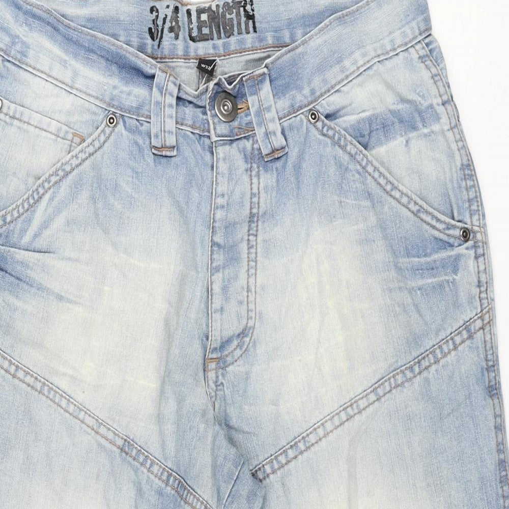 Denim & Co. Mens Blue Cotton Bermuda Shorts Size 34 in L10 in Regular Button