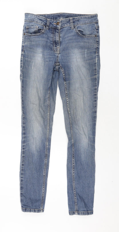 NEXT Womens Blue Cotton Skinny Jeans Size 30 in L29 in Regular Zip