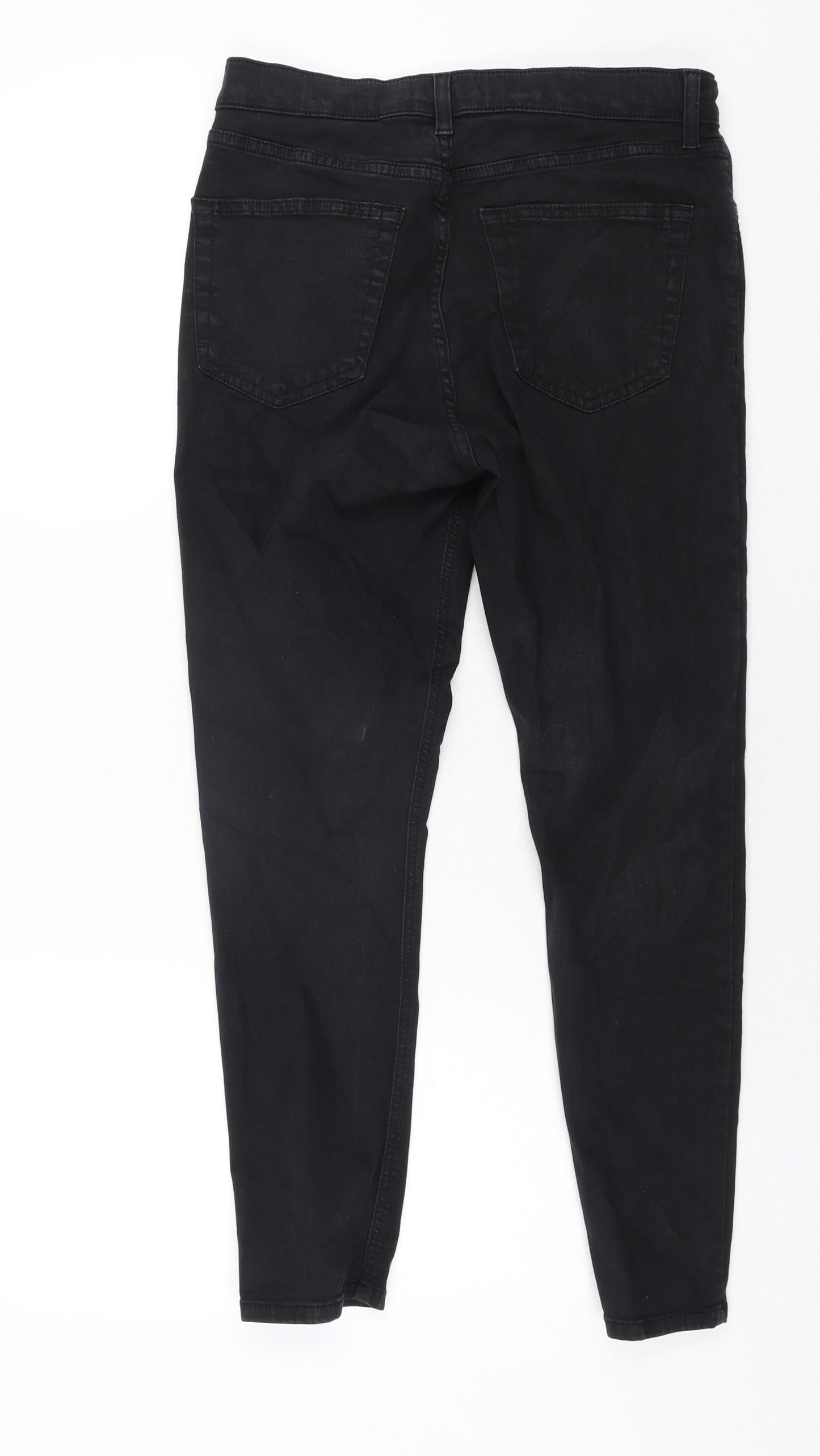 Topshop Womens Black Cotton Skinny Jeans Size 30 in L30 in Regular Zip