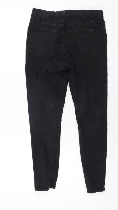 Topshop Womens Black Cotton Skinny Jeans Size 30 in L30 in Regular Zip