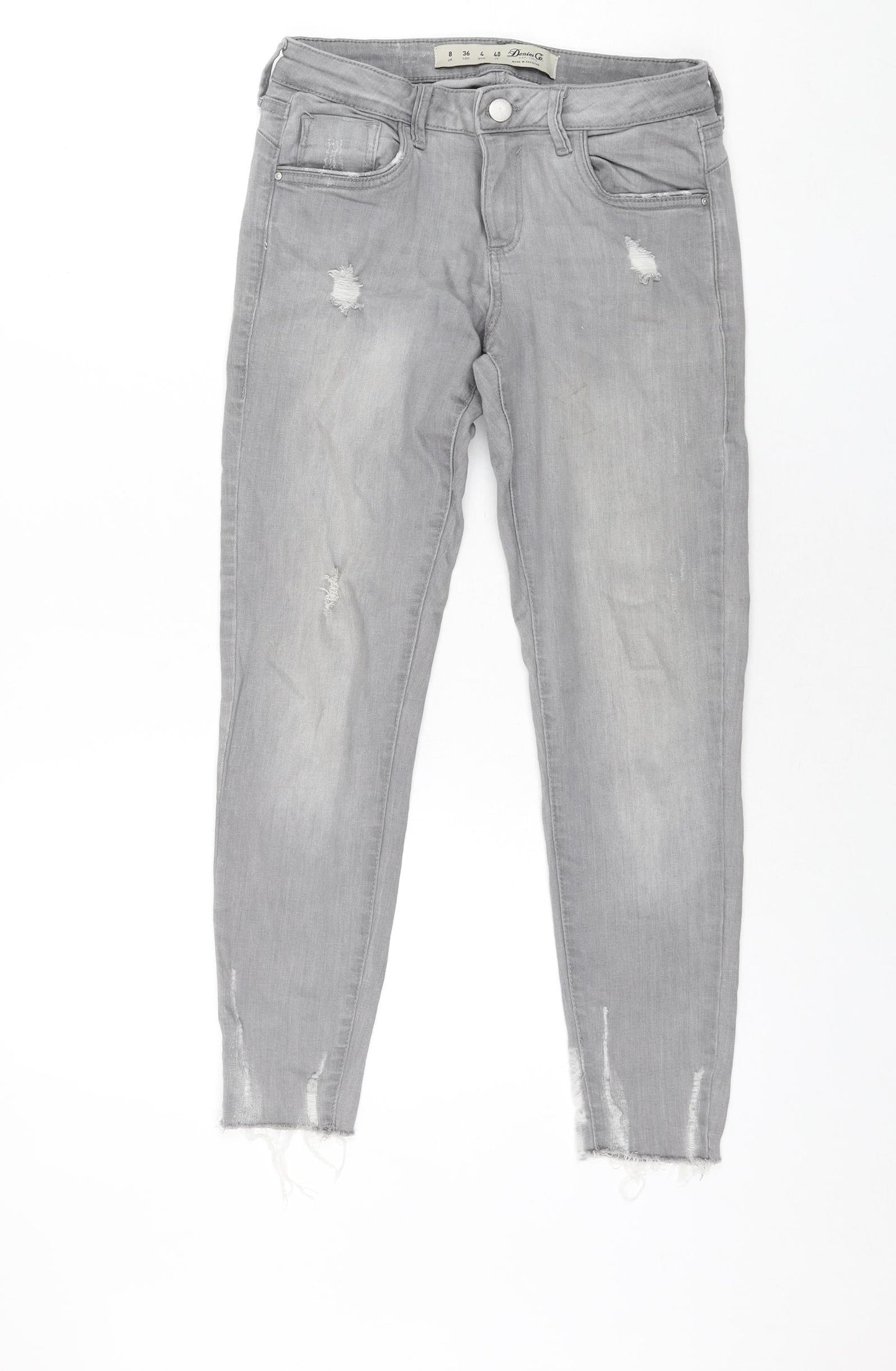 Denim & Co. Womens Green Cotton Skinny Jeans Size 6 L27 in Regular Zip