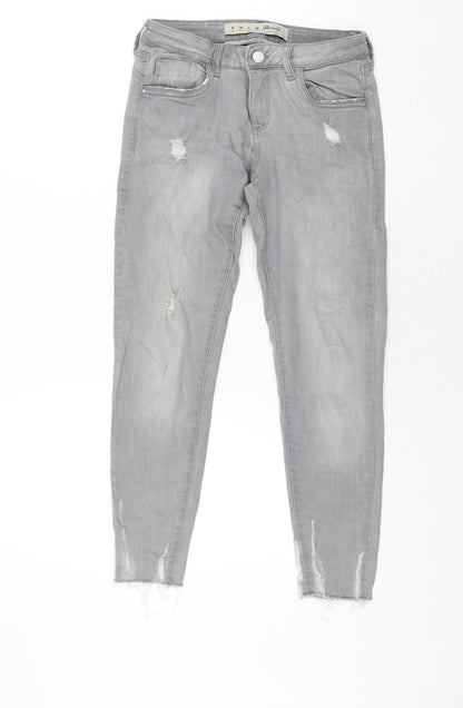 Denim & Co. Womens Green Cotton Skinny Jeans Size 6 L27 in Regular Zip