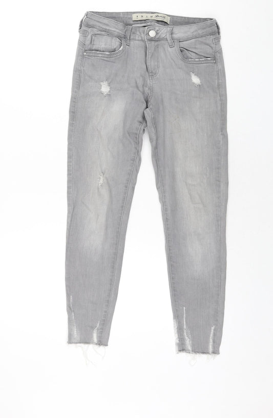 Denim & Co. Womens Green Cotton Skinny Jeans Size 6 L27 in Regular Zip