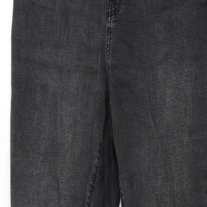 Denim & Co. Womens Grey Cotton Skinny Jeans Size 14 L26 in Regular Zip