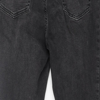 Denim & Co. Womens Grey Cotton Skinny Jeans Size 14 L26 in Regular Zip