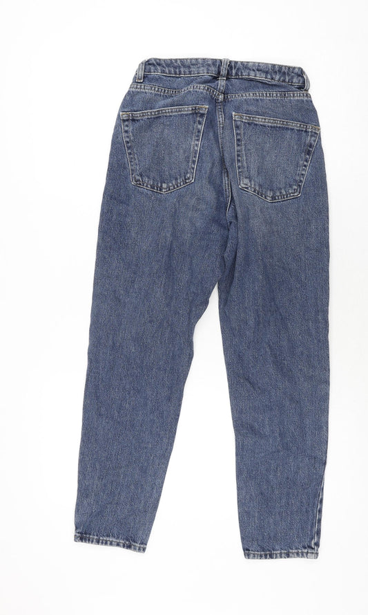 Topshop Womens Blue Cotton Mom Jeans Size 26 in L26 in Regular Zip