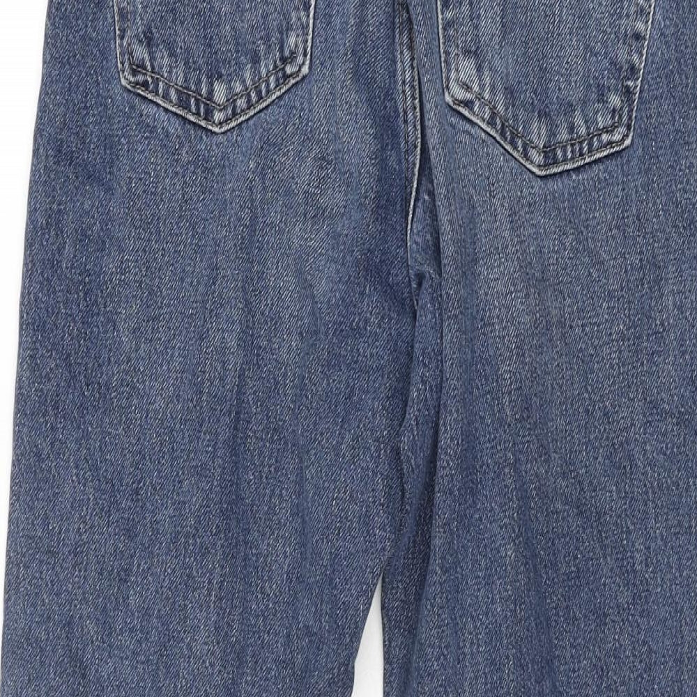 Topshop Womens Blue Cotton Mom Jeans Size 26 in L26 in Regular Zip