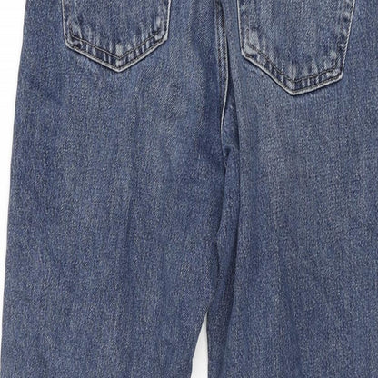 Topshop Womens Blue Cotton Mom Jeans Size 26 in L26 in Regular Zip