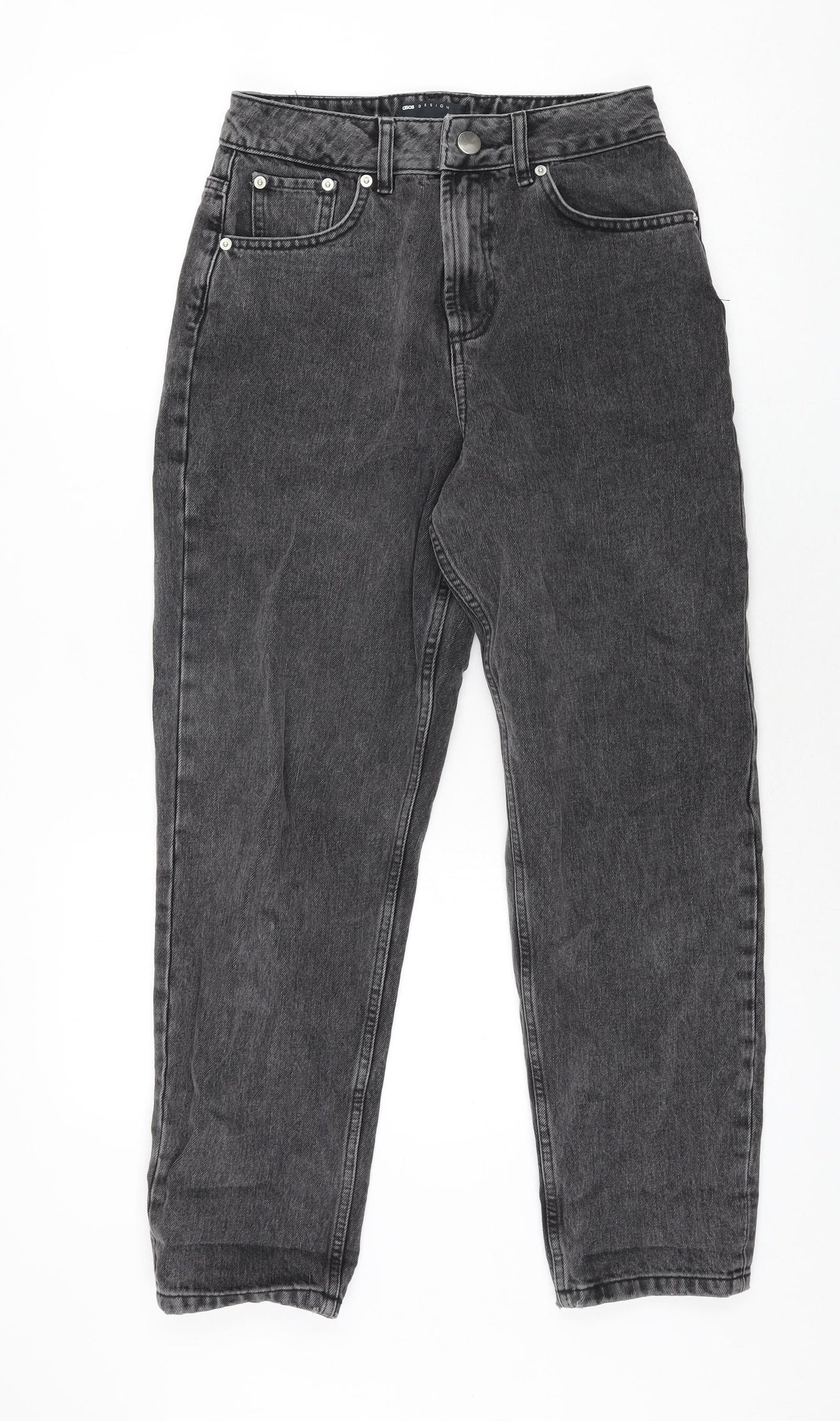 ASOS Womens Grey Cotton Tapered Jeans Size 26 in L28 in Regular Zip