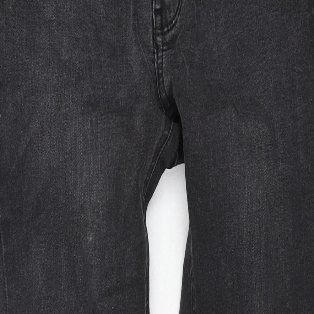 Queen Hearts Womens Grey Cotton Skinny Jeans Size L L26 in Regular Zip