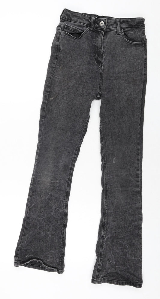 COLLUSION Womens Grey Cotton Flared Jeans Size 24 in L27 in Regular Zip