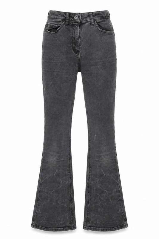Collusion Womens Grey Cotton Flared Jeans Size 24 in L27 in Regular Zip