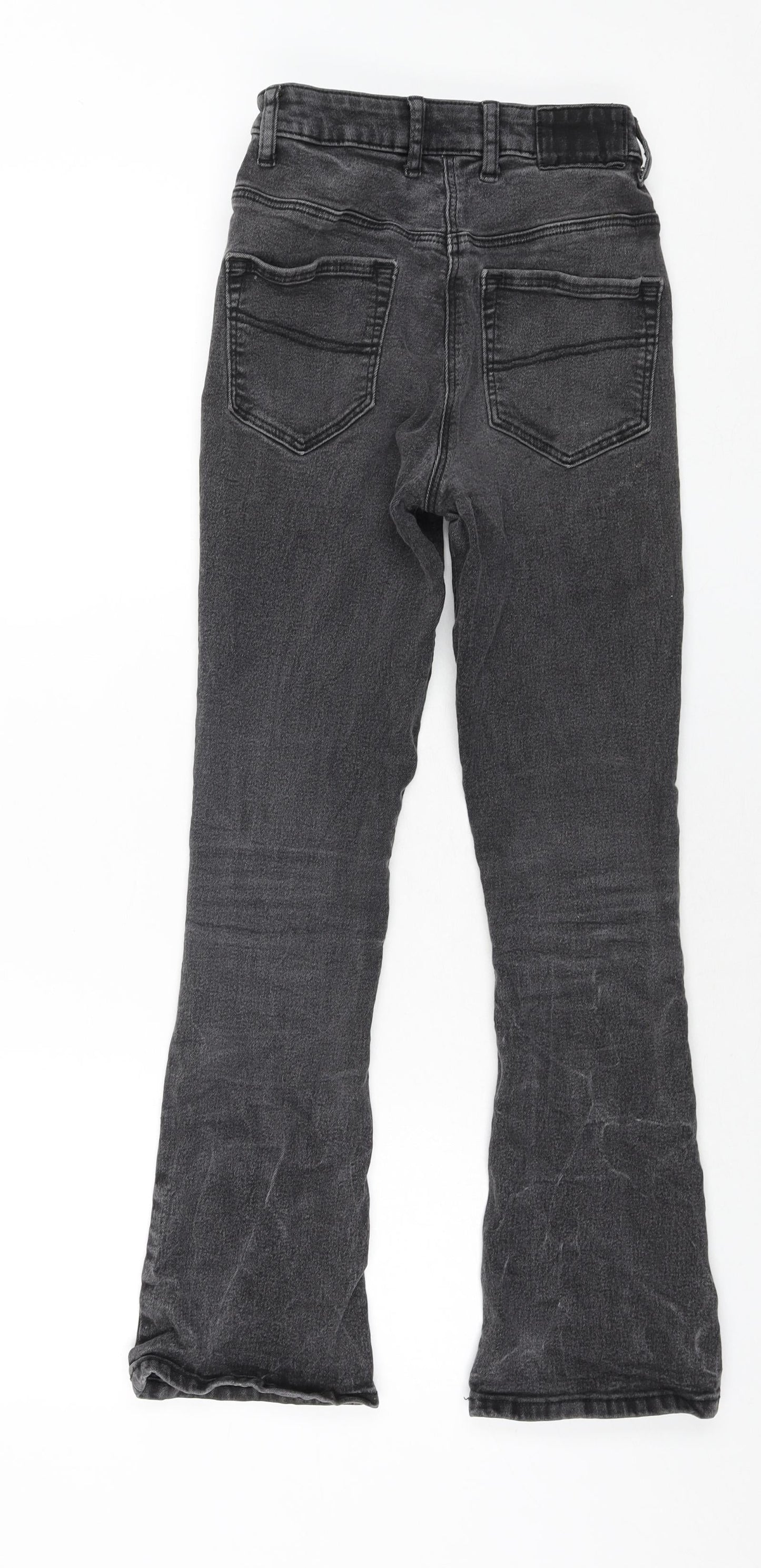 COLLUSION Womens Grey Cotton Flared Jeans Size 24 in L27 in Regular Zip