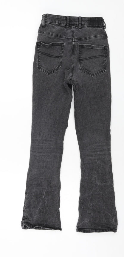 COLLUSION Womens Grey Cotton Flared Jeans Size 24 in L27 in Regular Zip