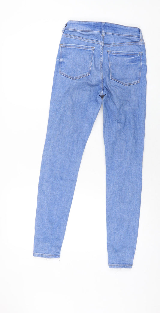 Denim & Co. Womens Blue Cotton Skinny Jeans Size 6 L28 in Regular Zip