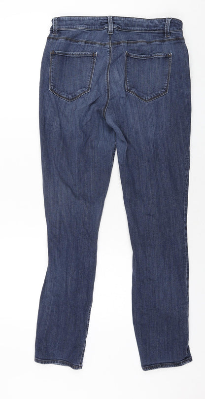 Ann Taylor Womens Blue Cotton Skinny Jeans Size 10 L31 in Regular Zip