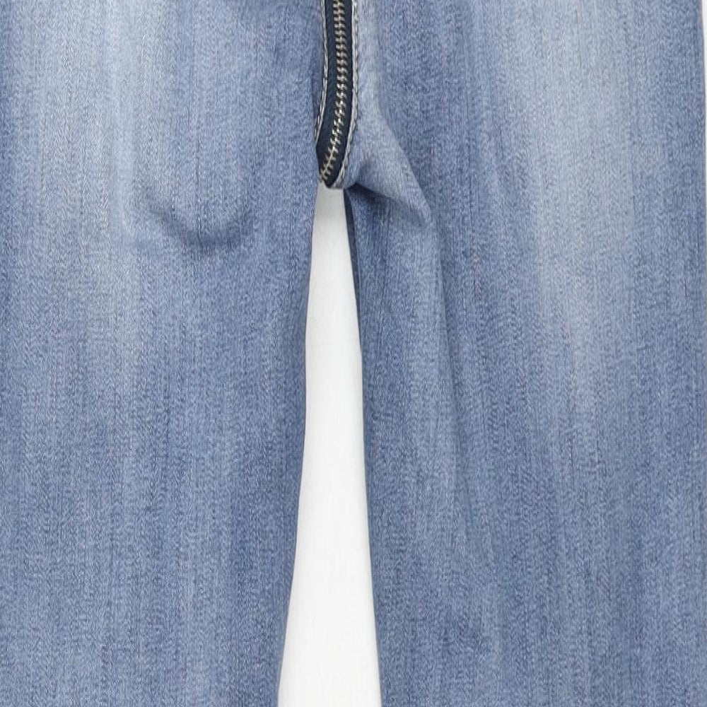 Redial Womens Blue Cotton Skinny Jeans Size 10 L27 in Regular Zip - Back Zip Detail