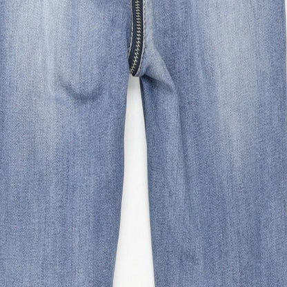 Redial Womens Blue Cotton Skinny Jeans Size 10 L27 in Regular Zip - Back Zip Detail