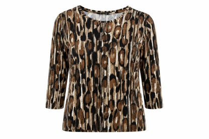 Womens UK Size 10 Alexara Brown Basic T-Shirt