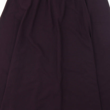 Design Essentials Womens Purple Polyester A-Line Skirt Size 16 Button - Belted