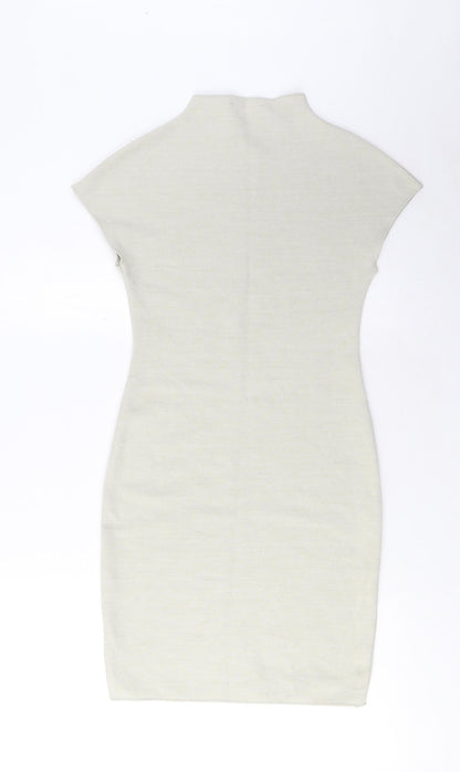 Zara Womens Grey Polyester Bodycon Size S Crew Neck Pullover