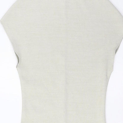 Zara Womens Grey Polyester Bodycon Size S Crew Neck Pullover