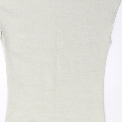 Zara Womens Grey Polyester Bodycon Size S Crew Neck Pullover