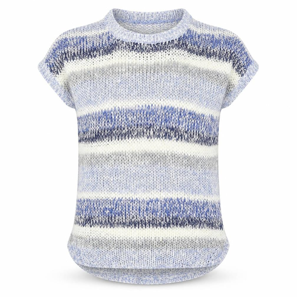 Intuition Womens Multicoloured Crew Neck Striped Acrylic Pullover Jumper Size 12 - 12/14