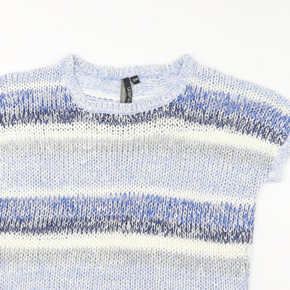 Intuition Womens Multicoloured Crew Neck Striped Acrylic Pullover Jumper Size 12 - 12/14