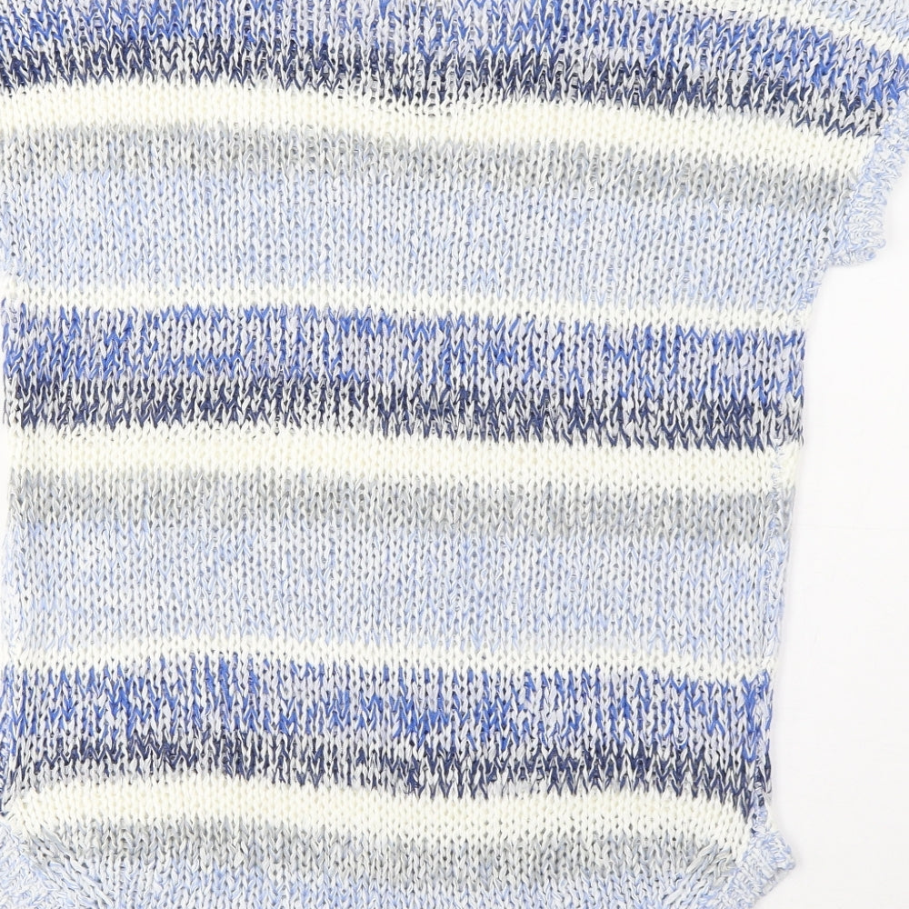 Intuition Womens Multicoloured Crew Neck Striped Acrylic Pullover Jumper Size 12 - 12/14