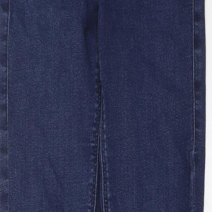 Topshop Womens Blue Cotton Skinny Jeans Size 25 in L32 in Regular Zip - Pockets