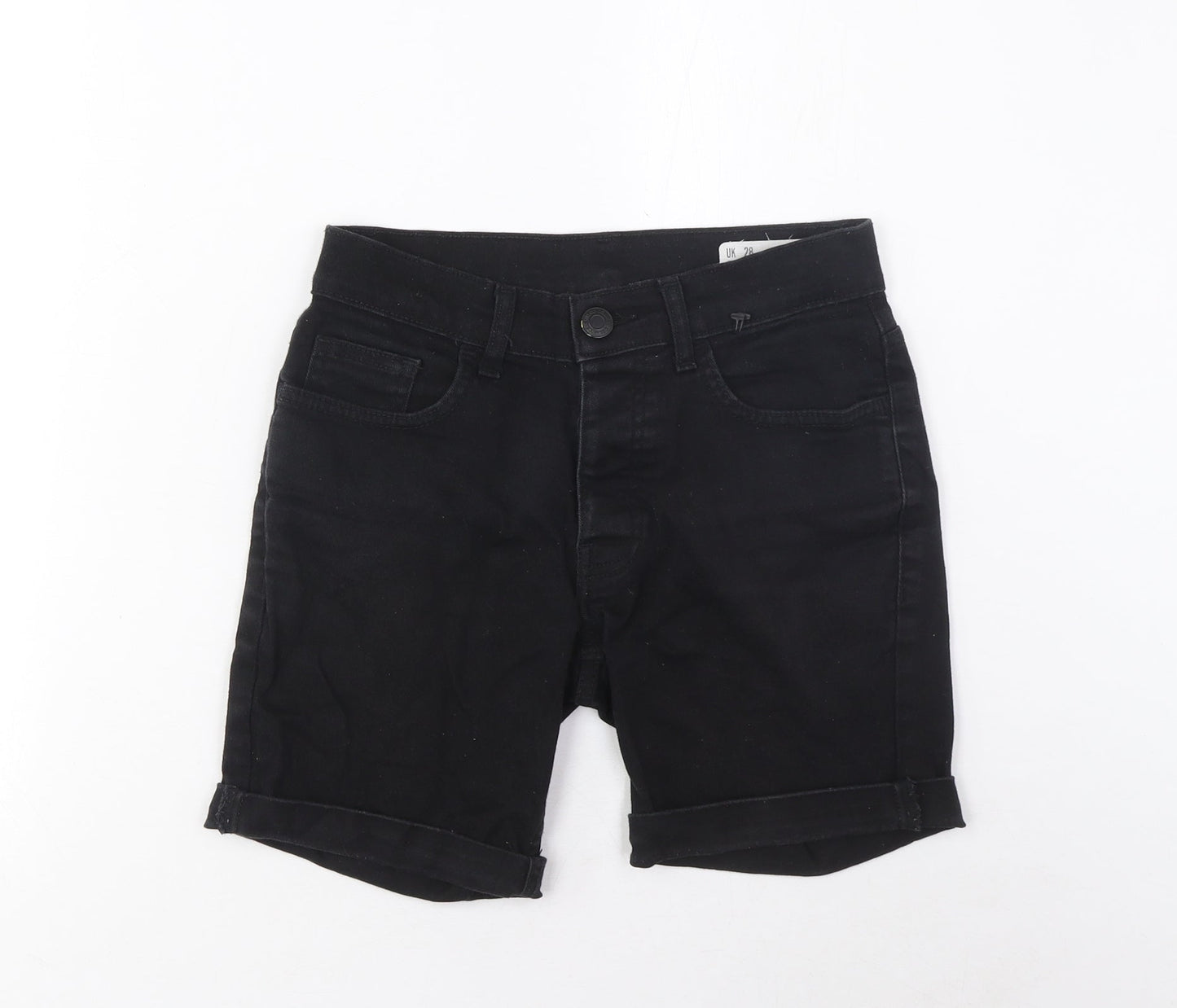 Denim & Co. Mens Black Cotton Bermuda Shorts Size 28 in L6 in Regular Zip - Pockets