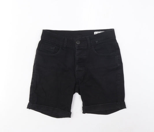 Denim & Co. Mens Black Cotton Bermuda Shorts Size 28 in L6 in Regular Zip - Pockets