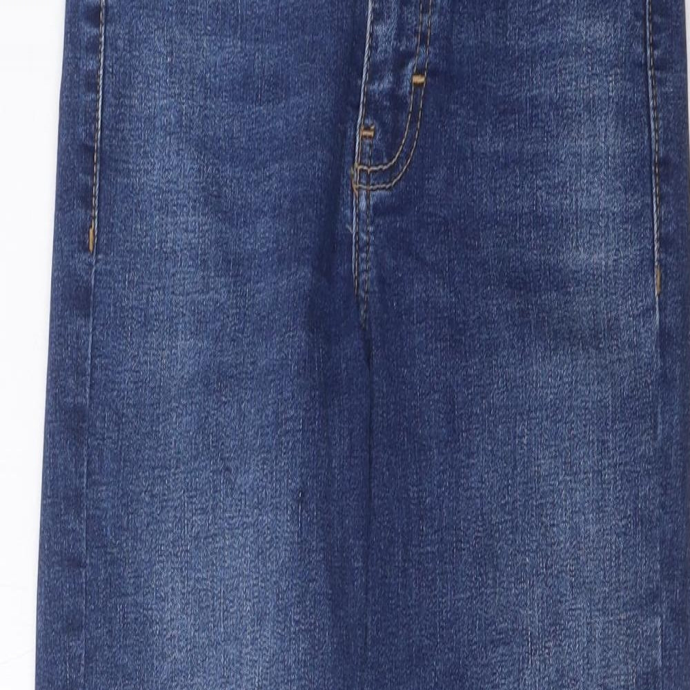 Topshop Womens Blue Cotton Skinny Jeans Size 25 in L30 in Regular Zip - Pockets