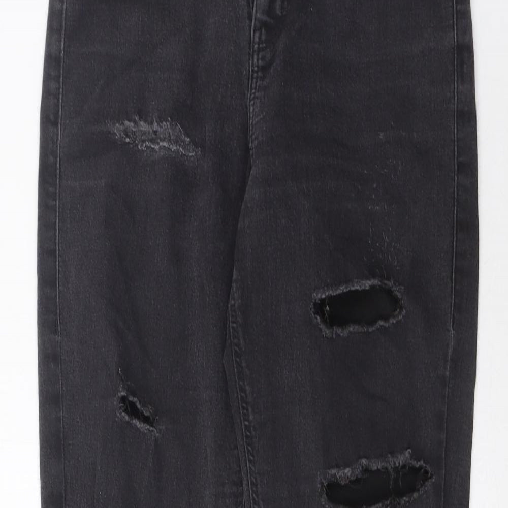 Topshop Womens Grey Cotton Skinny Jeans Size 28 in L34 in Regular Zip - Pockets