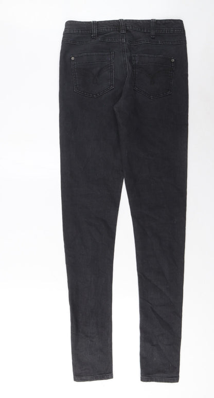 Denim & Co. Womens Grey Cotton Skinny Jeans Size 10 L34 in Regular Zip - Pockets