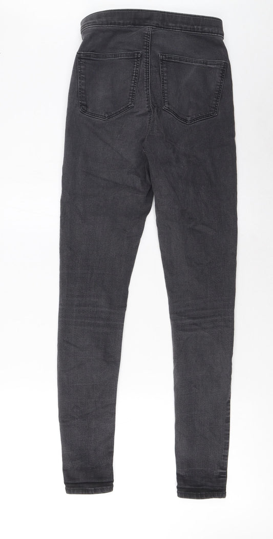 Topshop Womens Grey Cotton Skinny Jeans Size 28 in L34 in Regular Zip - Pockets